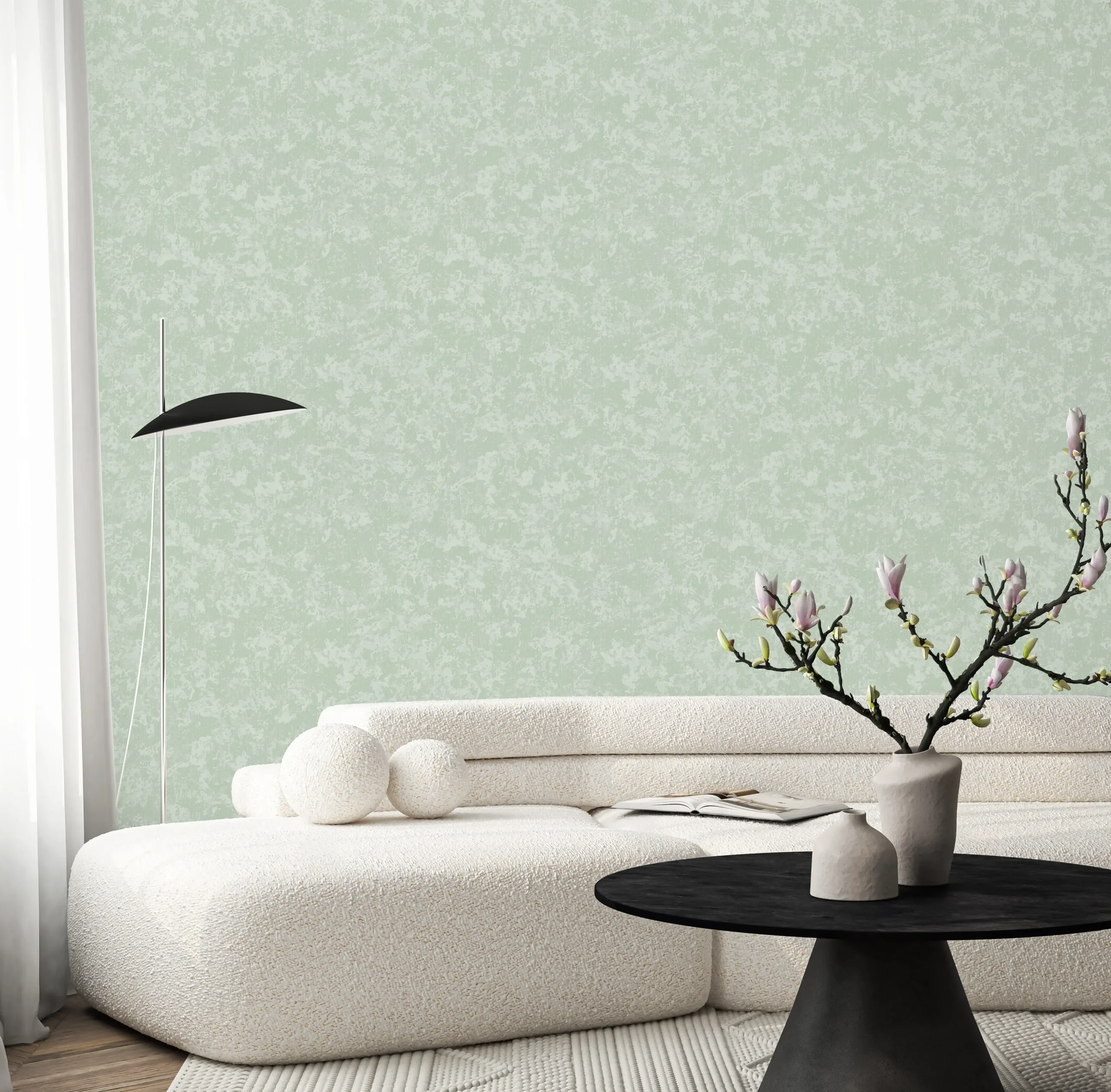 Green Embossed Wallpaper – Natural Serenity (24112-2)